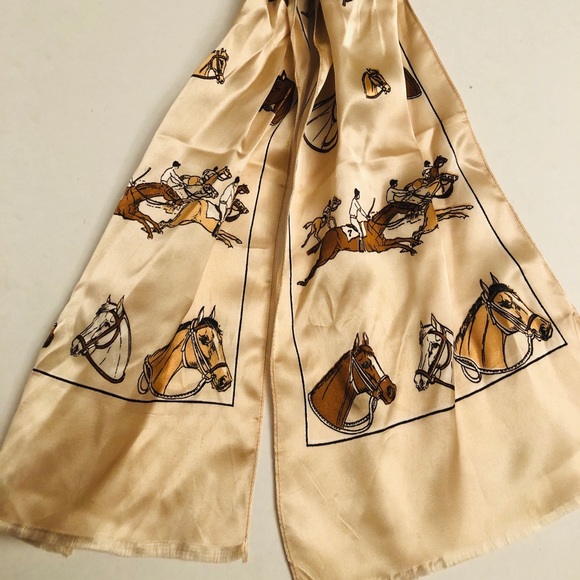 Vintage equestrian neckerchief scarf